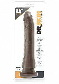 Dr. Skin Basic Non Vibrating Dildo With Suction Cup Chocolate 8.5 Inch (42307.4)