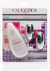 Pocket Exotics Double Silver Bullets Multi Speed 2.1 Inch Silver (42546)